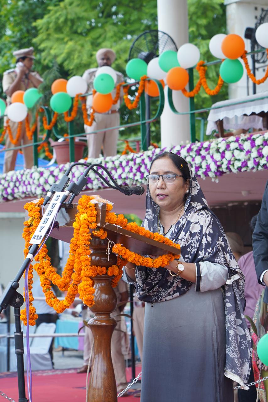 Social Security, Women and Child Development Minister Dr. Baljit Kaur hoists national flag