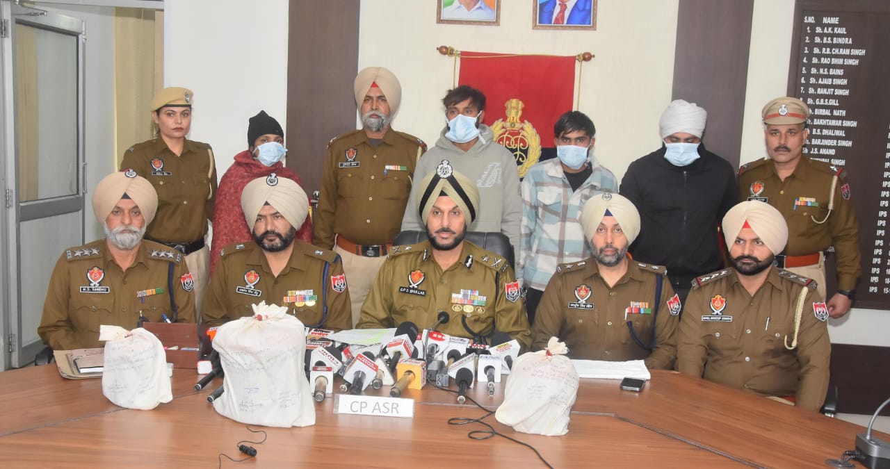 PUNJAB POLICE BUSTS CROSS-BORDER DRUG CARTEL; WOMAN AMONG FOUR HELD WITH 5KG HEROIN