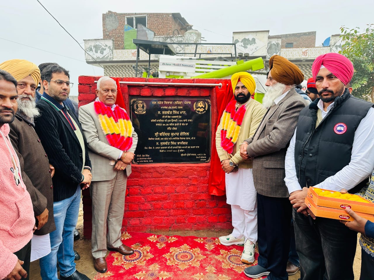 Water Resources Minister laid foundation stones for concrete lining of multiple canal systems