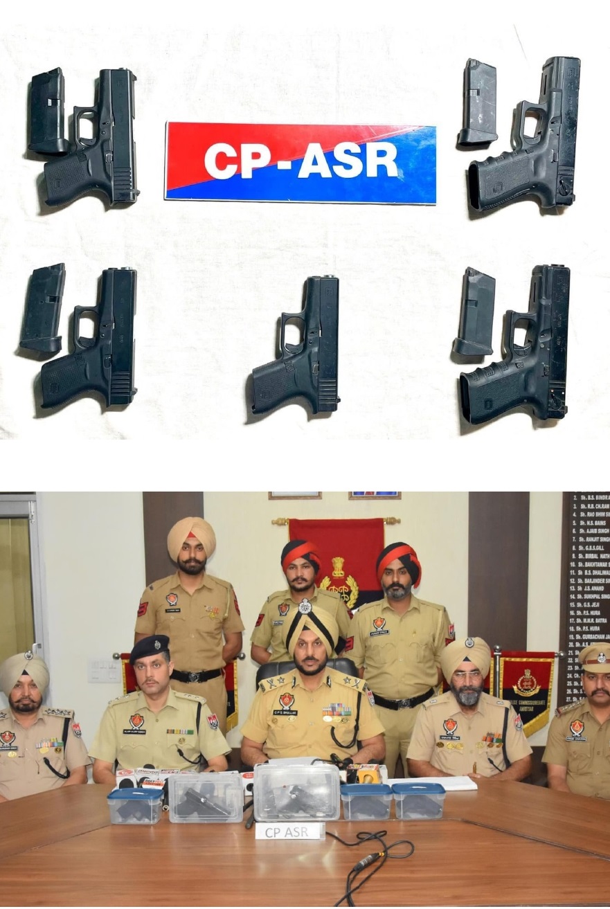 CROSS BORDER ARMS SMUGGLING RACKET BUSTED; ONE HELD WITH 5 GLOCK PISTOLS