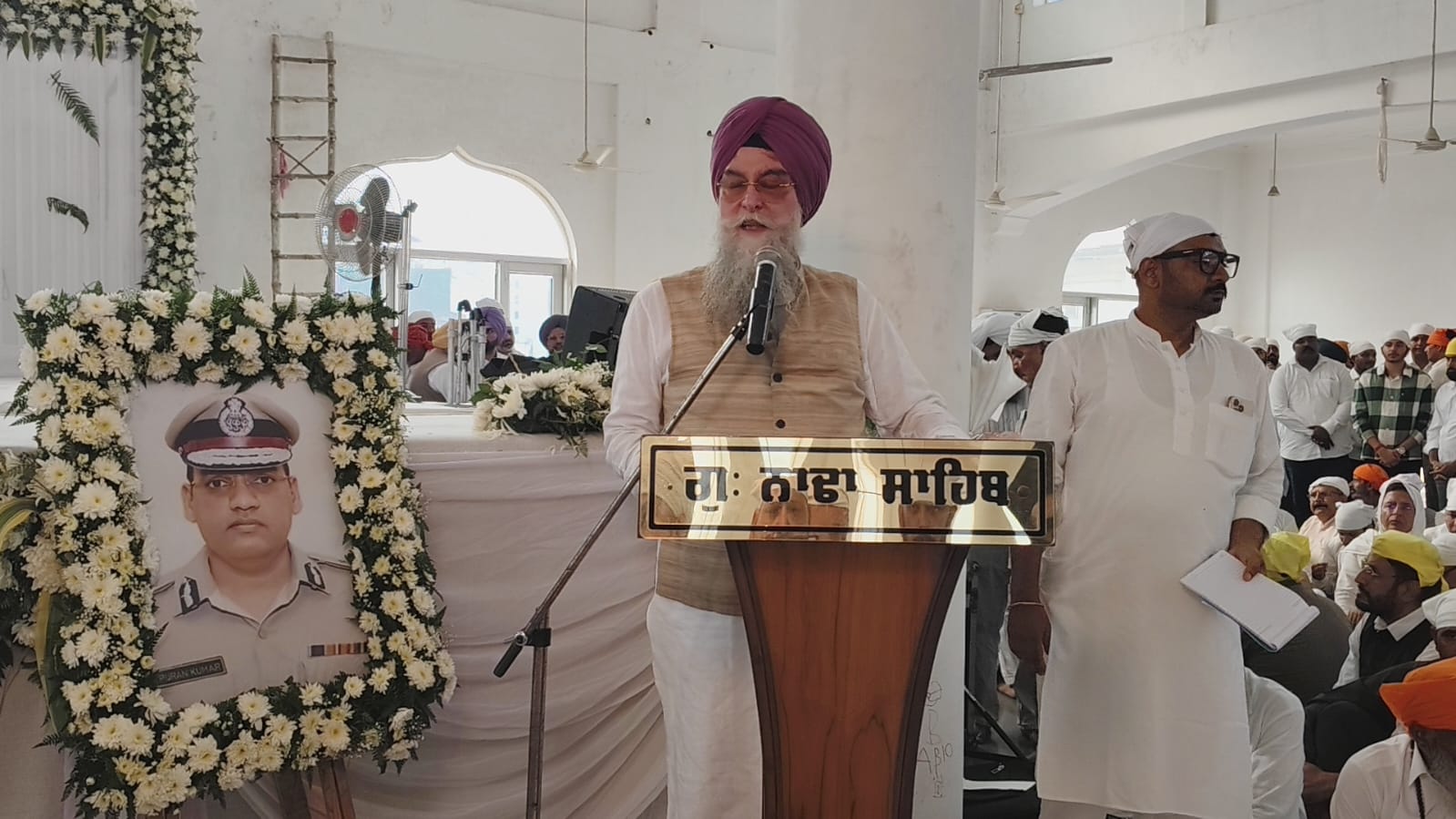 Speaker pays tribute at the ‘Antim Ardas’ of late Y. Puran Kumar IPS