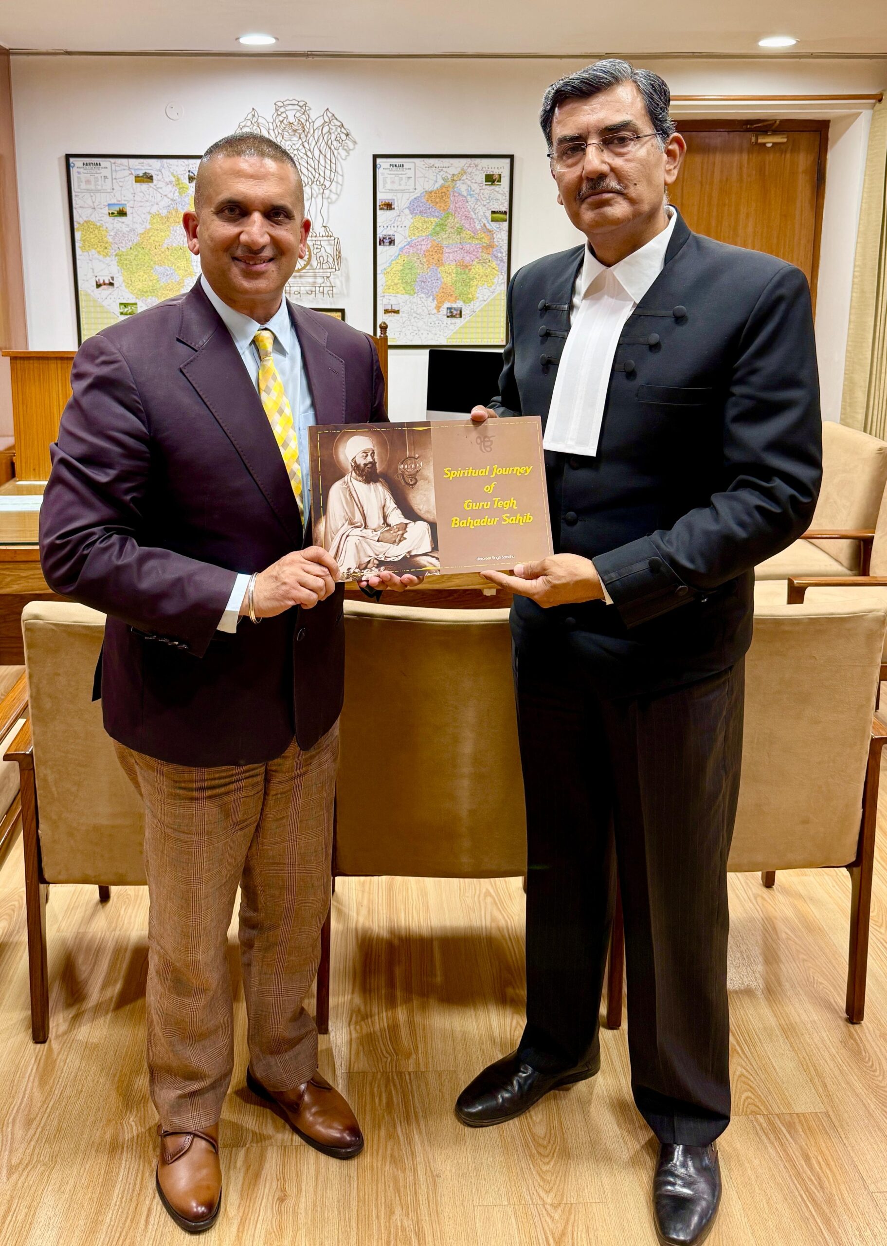 Book Dedicated to 350th Martyrdom Year of Sri Guru Tegh Bahadur Sahib Presented to Honble Chief Justice, Punjab & Haryana High Court                