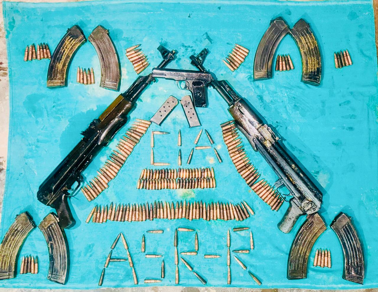 TWO AK-SERIES ASSAULT RIFLES, ONE SOPHISTICATED PISTOL RECOVERED FROM NEAR INDO-PAK BORDER IN AMRITSAR