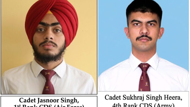ਪੰਜਾਬ ਦਾ ਮਾਣ: ਮਹਾਰਾਜਾ ਰਣਜੀਤ ਸਿੰਘ ਪ੍ਰੈਪਰੇਟਰੀ ਇੰਸਟੀਚਿਊਟ ਦੇ ਕੈਡਿਟ ਜਸਨੂਰ ਸਿੰਘ  ਸੀ.ਡੀ.ਐਸ. ਮੈਰਿਟ ਸੂਚੀ ਵਿੱਚ ਪੂਰੇ ਭਾਰਤ ‘ਚੋਂ ਅੱਵਲ