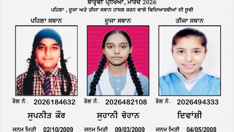 12ਵੀਂ ਜਮਾਤ ਦੇ ਨਤੀਜਿਆਂ ਵਿੱਚ ਕੁੜੀਆਂ ਨੇ ਮਾਰੀ ਬਾਜ਼ੀ, 500 ਵਿੱਚੋਂ 500 ਅੰਕ ਪ੍ਰਾਪਤ ਕਰਕੇ ਪਹਿਲੇ ਤਿੰਨ ਸਥਾਨ ਮੱਲੇ